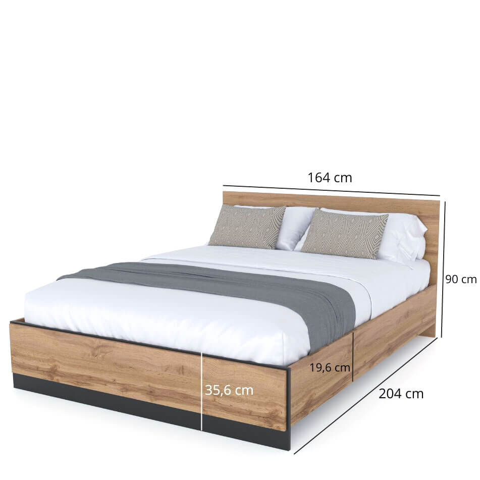 Фото розмірів ліжка 160 AMINO MEBELBOS