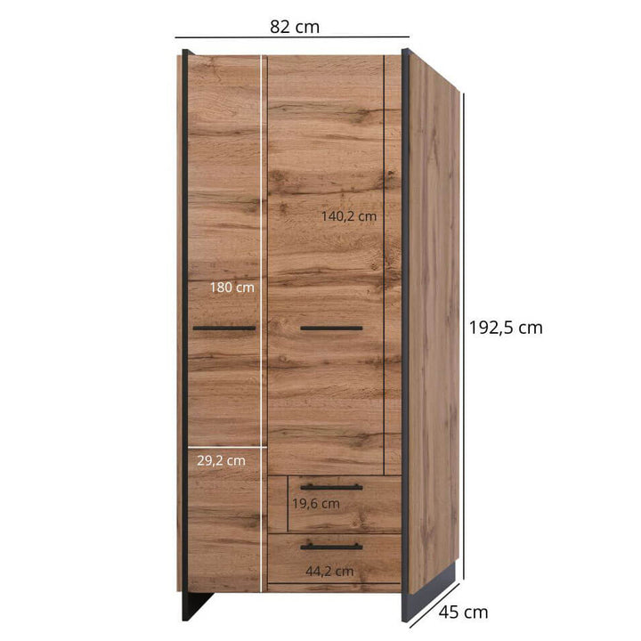 Фото розмірів шафи AMINO MEBELBOS 2D2S/45