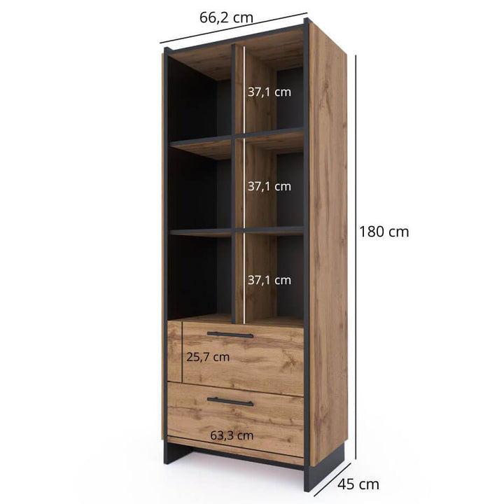 Фото розмірів стелажу AMINO MEBELBOS 2S