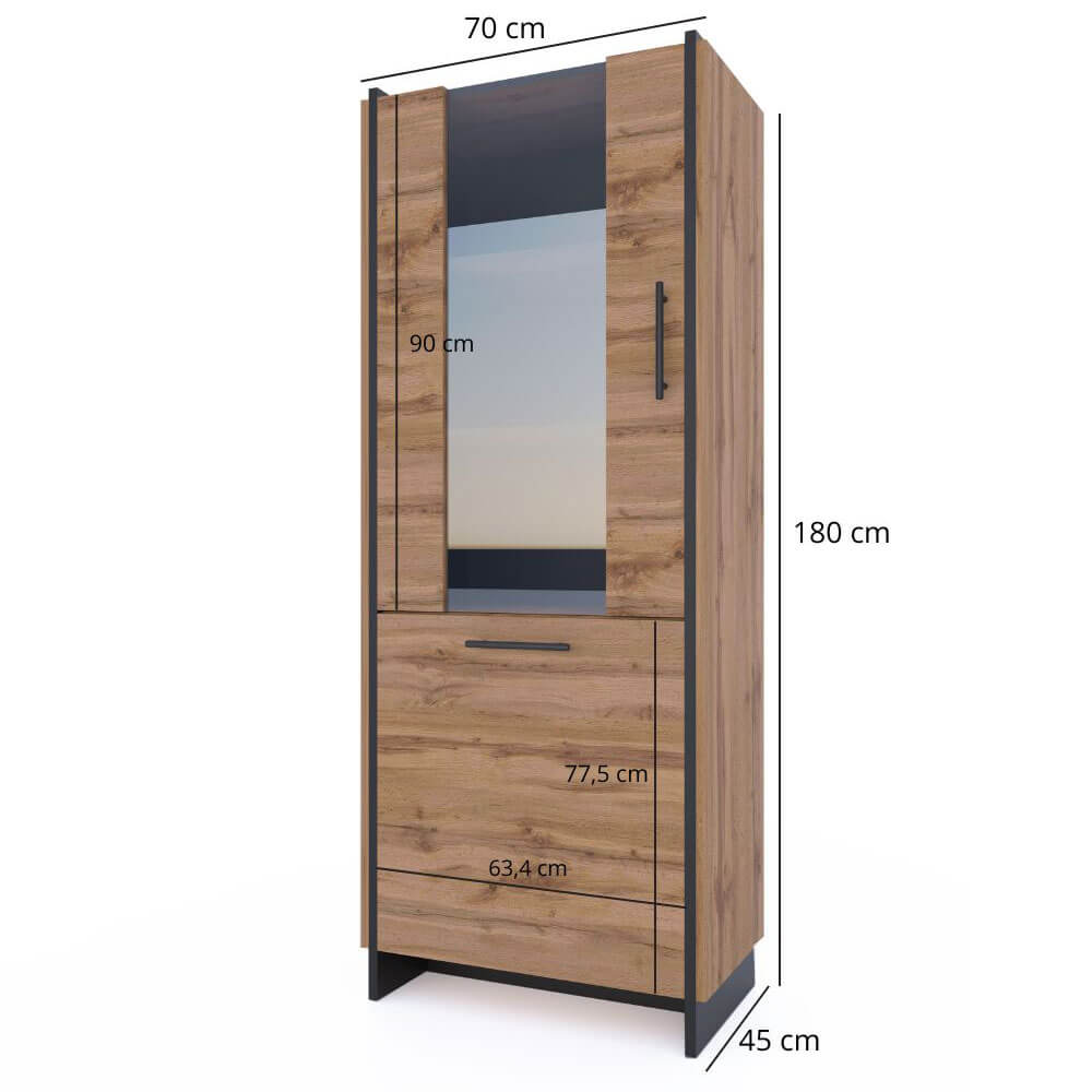 Фото розмірів вітрини AMINO MEBELBOS 1D1W