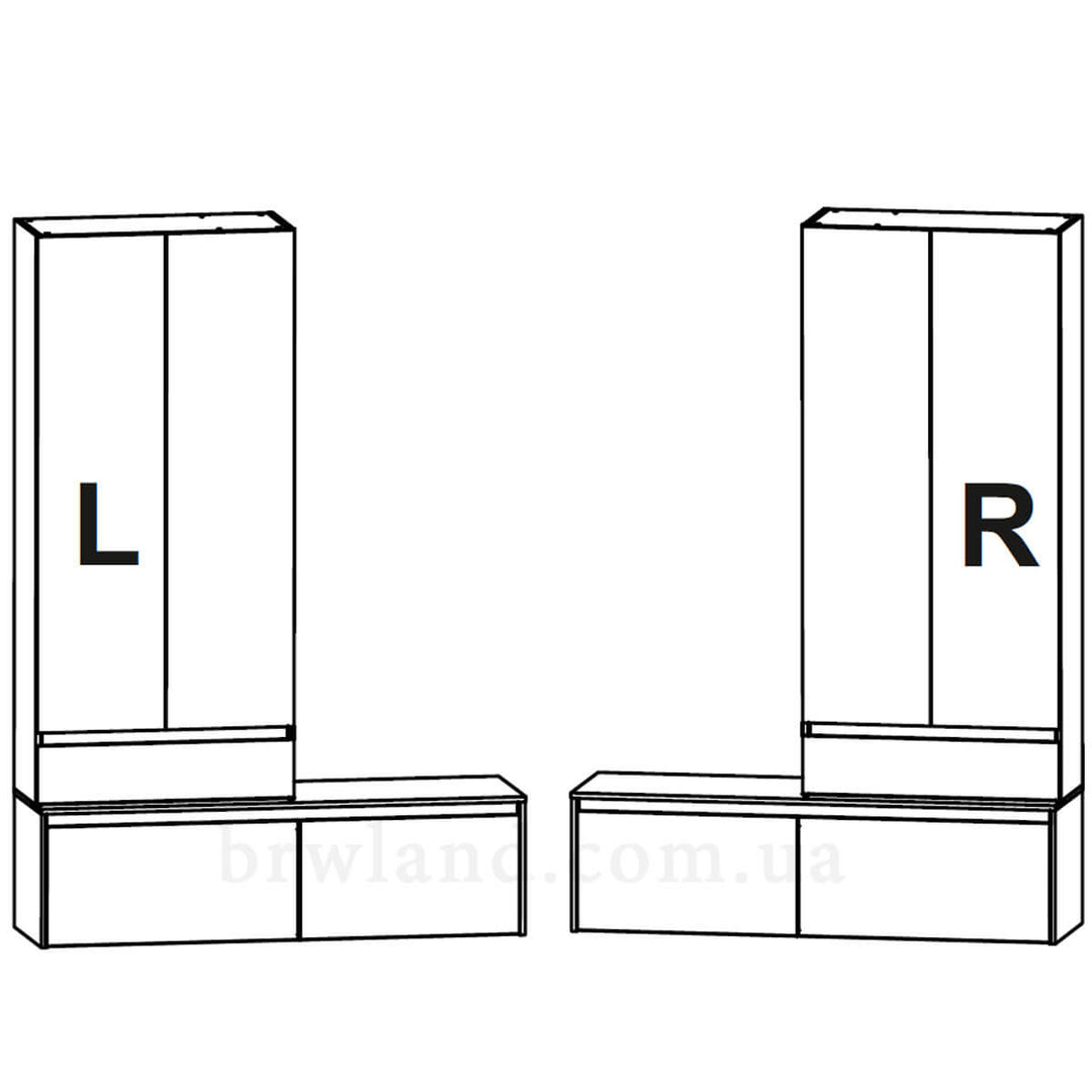 Фото схеми монтажу тумби для взуття АНСІ ГЕРБОР KOM2K та надставки