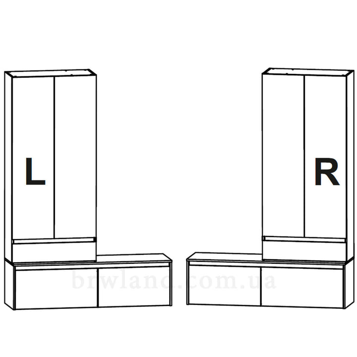 Фото схеми монтажу тумби для взуття АНСІ ГЕРБОР KOM2K та надставки