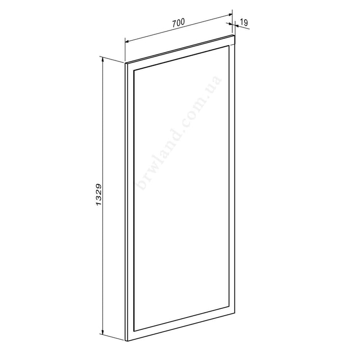 Фото схеми з розмірами дзеркала АНСІ ГЕРБОР LUS70