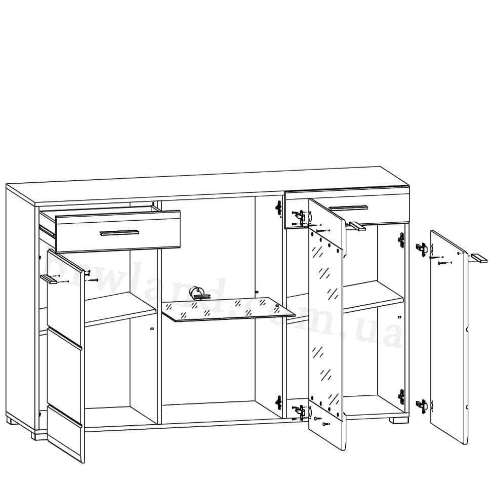 Фото схеми наповнення буфета АРКТИКА ВМК KOM1W2D2S з підсвіткою