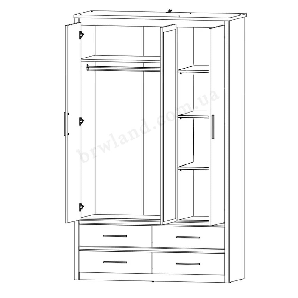 Фото схеми наповнення шафи з дзеркалом АЙСОН ВМВ SZF 3D4S