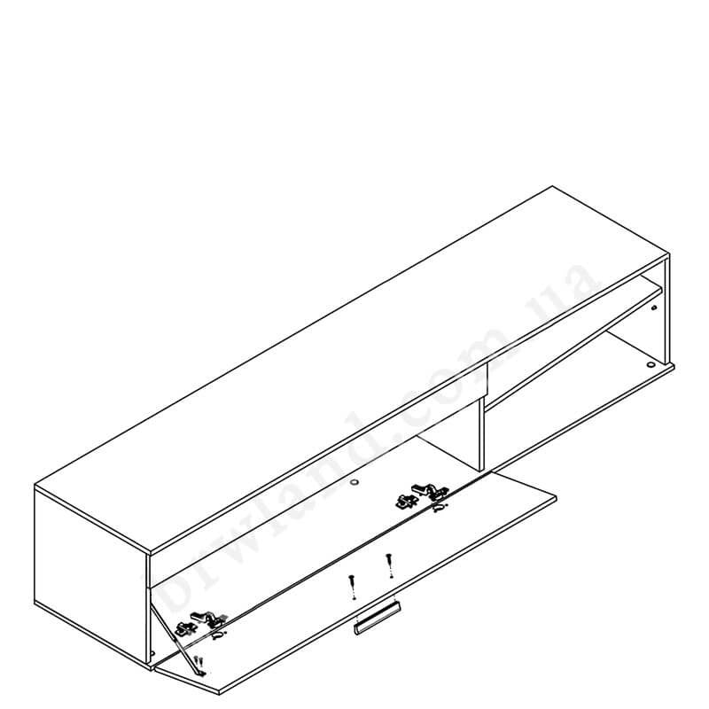 На фото схема наповнення тумбы ТВ стінки БАРАТО ГЕРБОР