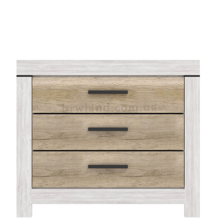Фото комода БЕЛЕН KOM3S ГЕРБОР сосна каньйон / дуб корабельний