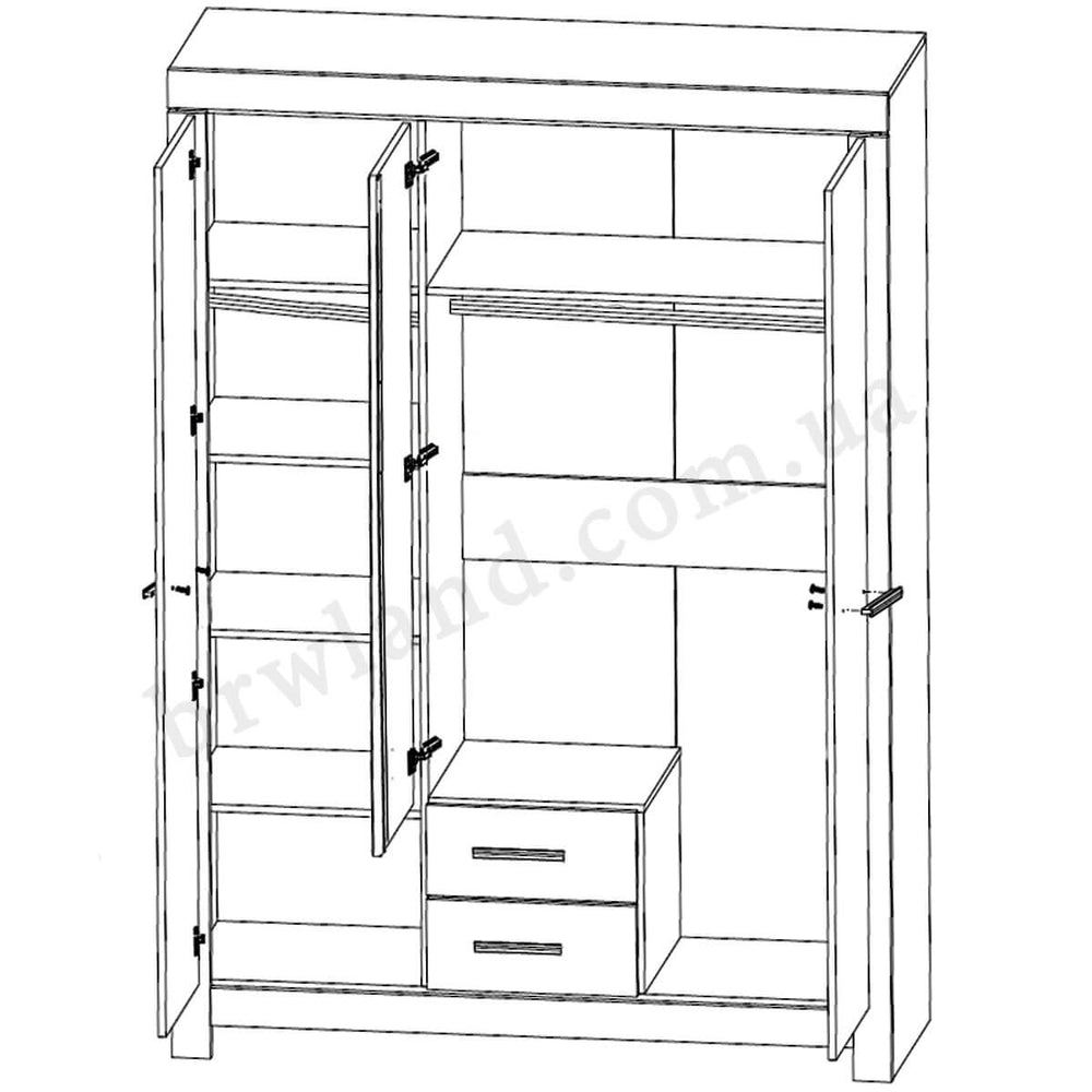 Фото схеми наповнення шафи з дзеркалом БЕЛЕН ГЕРБОР SZF3D2S