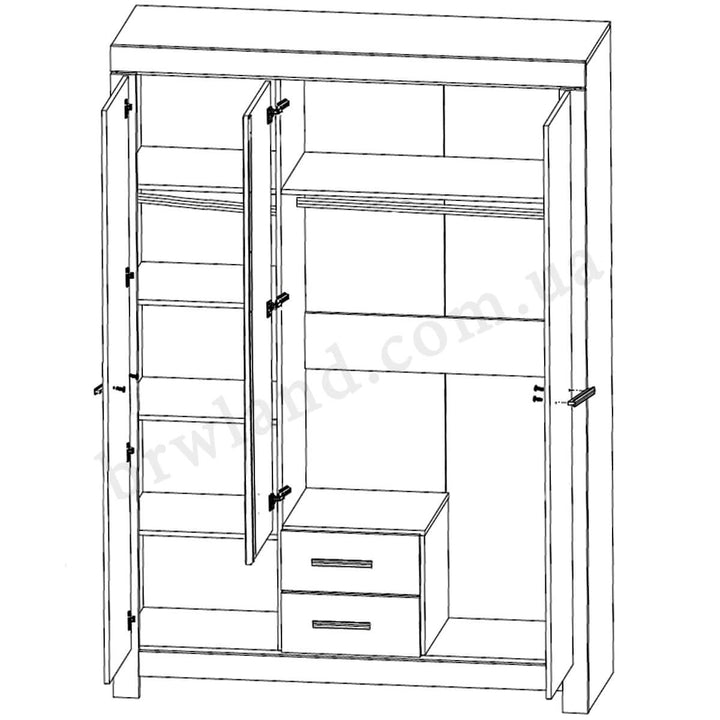 Фото схеми наповнення шафи з дзеркалом БЕЛЕН ГЕРБОР SZF3D2S