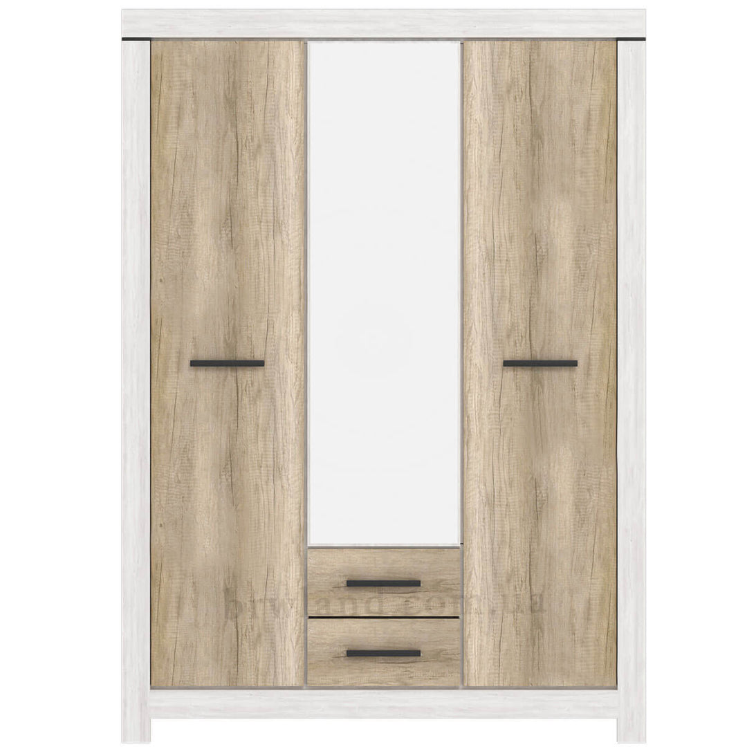 Фото шафи з дзеркалом БЕЛЕН ГЕРБОР SZF3D2S сосна каньйон / дуб корабельний