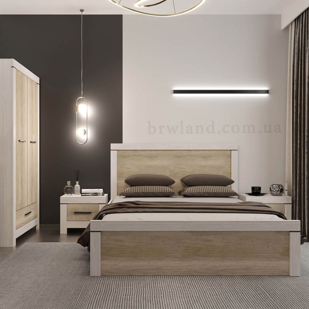 Фото спальні БЕЛЕН ГЕРБОР сосна каньйон / дуб корабельний