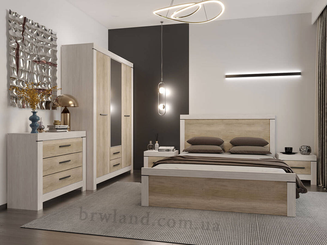 Фото спальні БЕЛЕН ГЕРБОР сосна каньйон / дуб корабельний