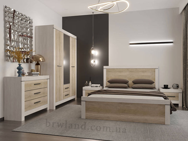 Фото спальні БЕЛЕН ГЕРБОР сосна каньйон / дуб корабельний