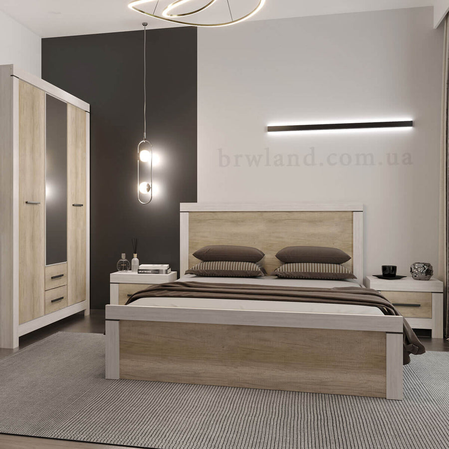 Фото спальні БЕЛЕН ГЕРБОР сосна каньйон / дуб корабельний