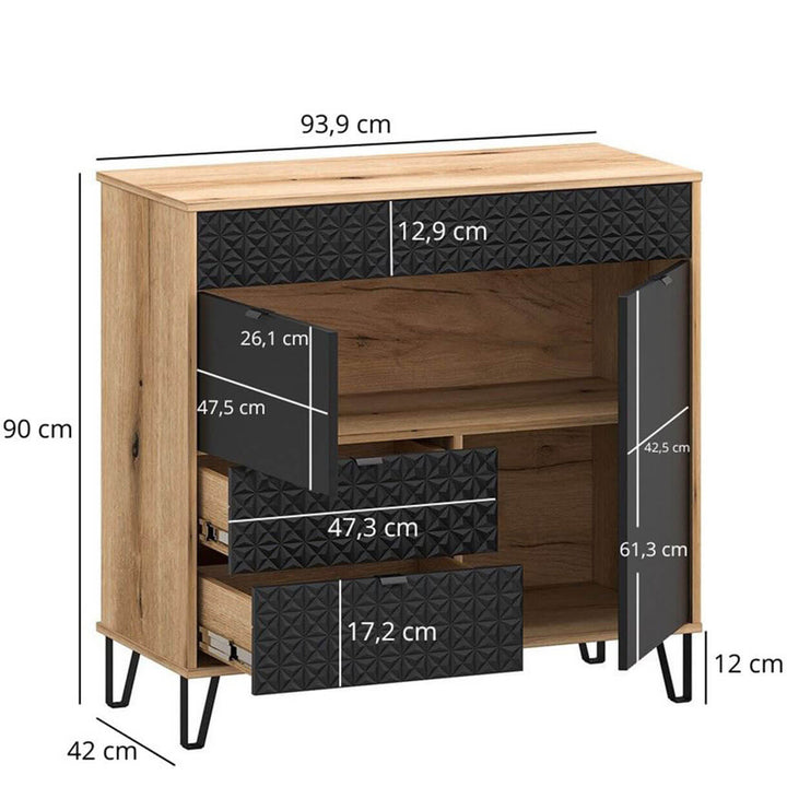 Фото розмірів комода BELLANO MEBELBOS 2D2S