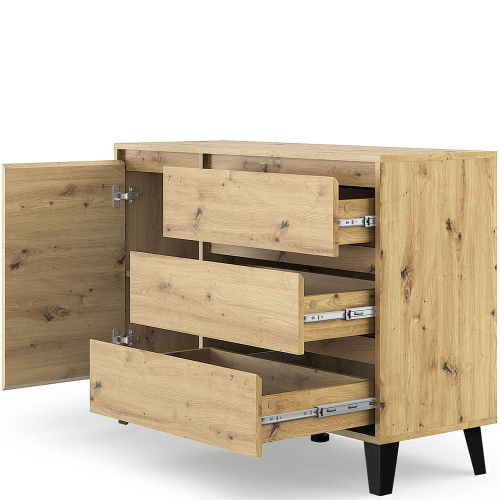 Фото наповнення комода BORG MEBELBOS 1D3S дуб артизан з дверима зліва