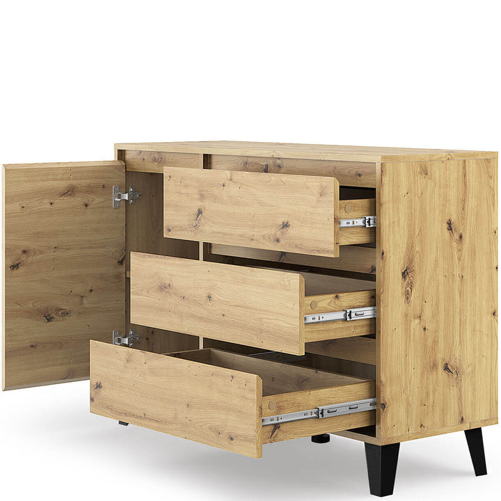 Фото наповнення комода BORG MEBELBOS 1D3S дуб артизан з дверима зліва