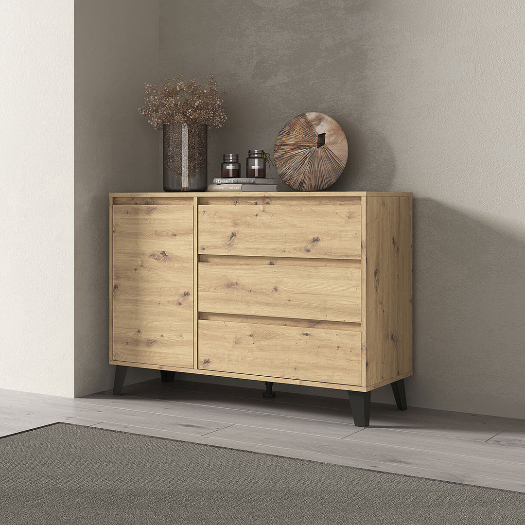 Фото комода BORG MEBELBOS 1D3S дуб артизан в інтер'єрі