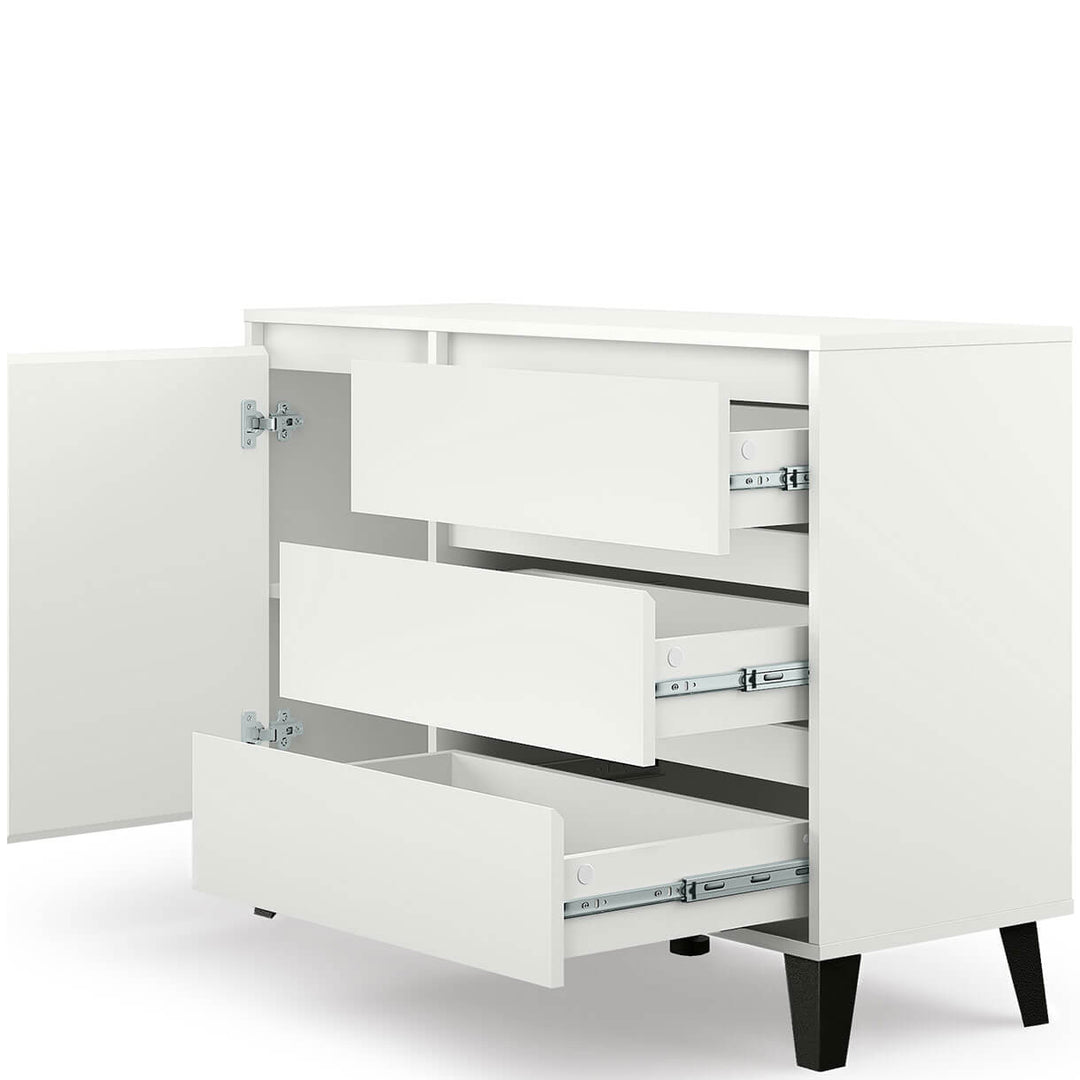 Фото наповнення білого комода BORG MEBELBOS 1D3S з дверима зліва