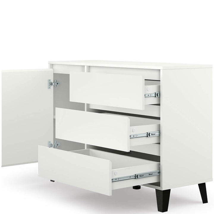 Фото наповнення білого комода BORG MEBELBOS 1D3S з дверима зліва