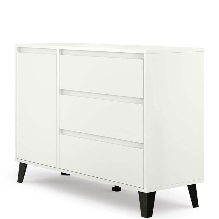 Фото вигляду збоку білого комода BORG MEBELBOS 1D3S