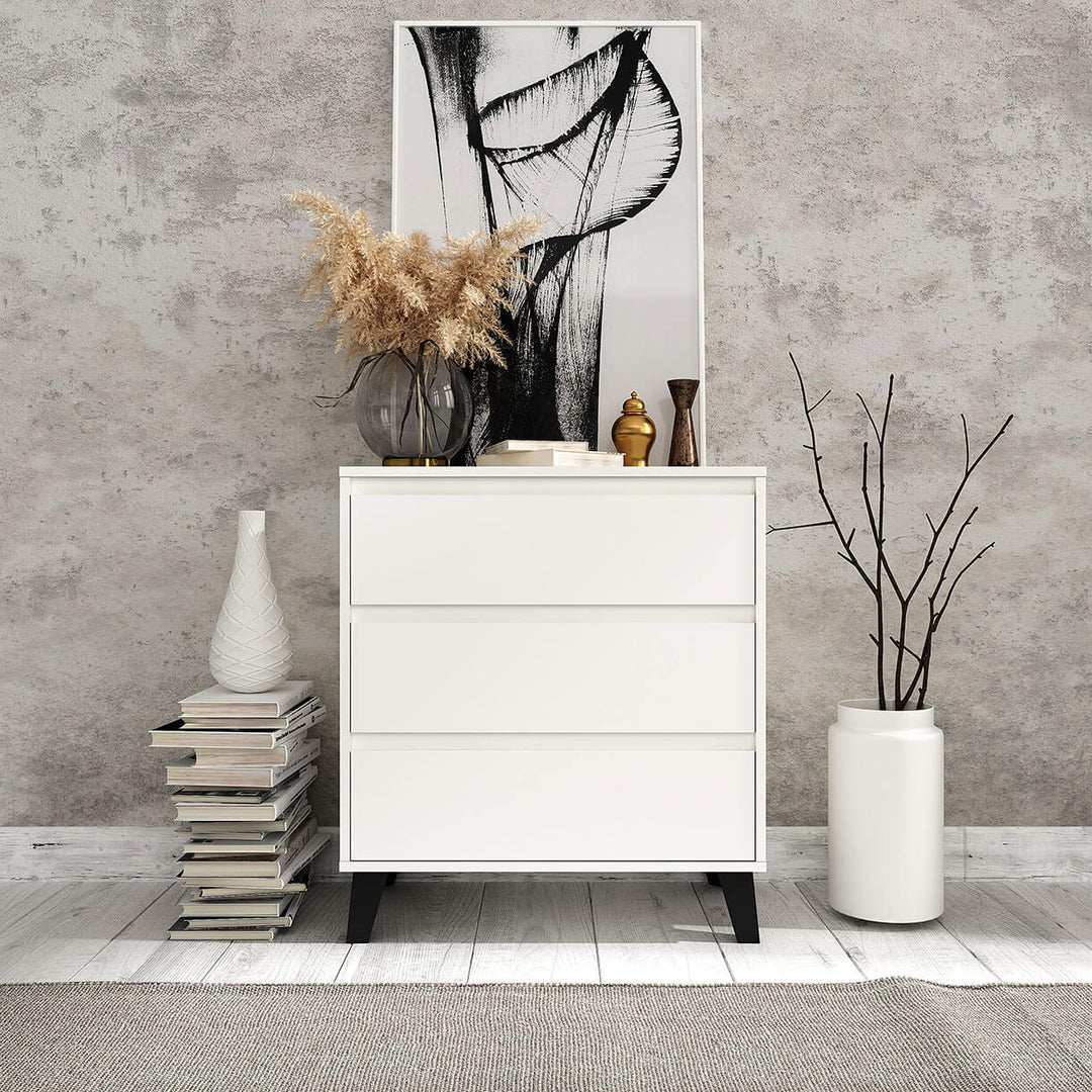 Фото білого комода BORG MEBELBOS 3S/70 в інтер'єрі