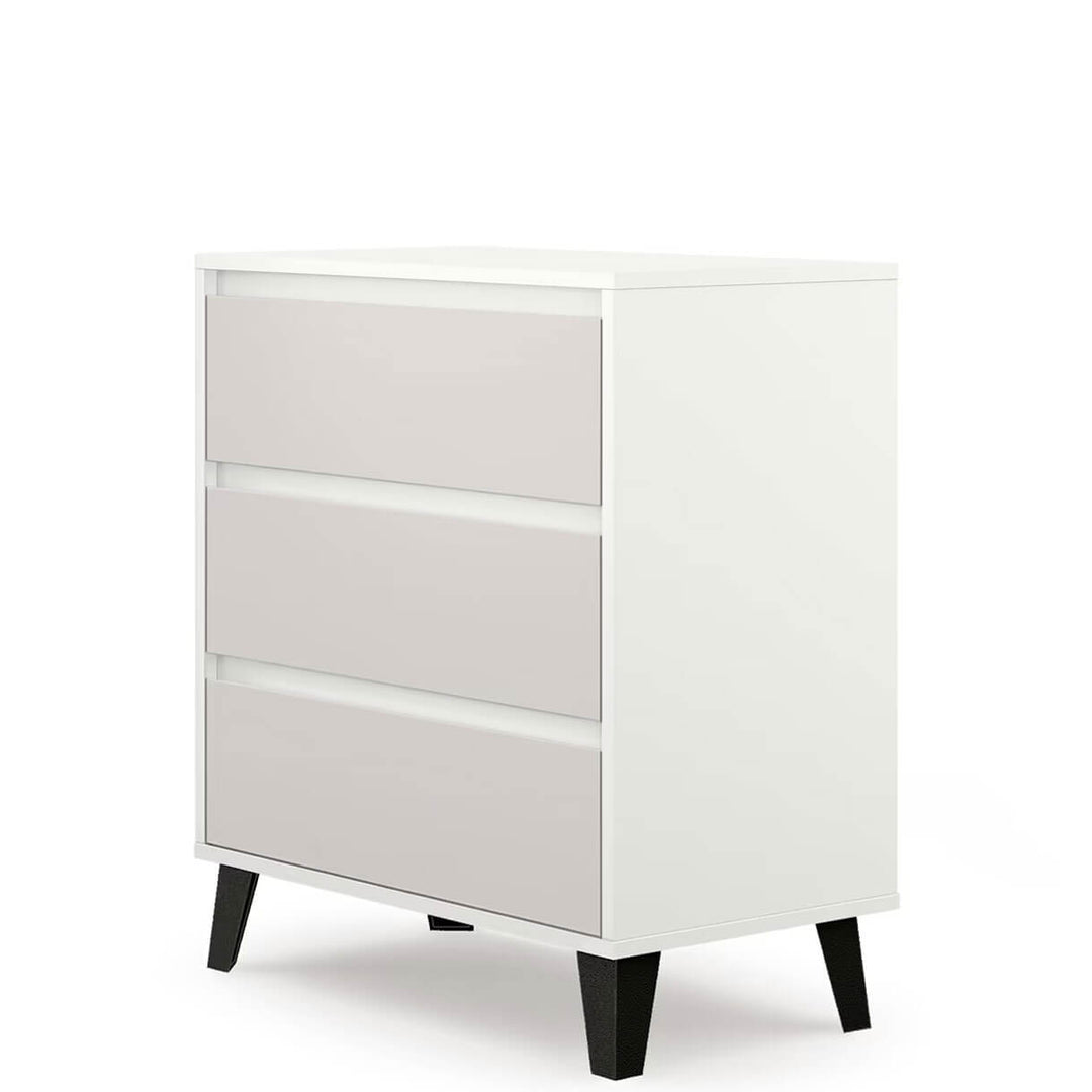 Фото вигляду збоку комода BORG MEBELBOS 3S/70 білий / кашемір