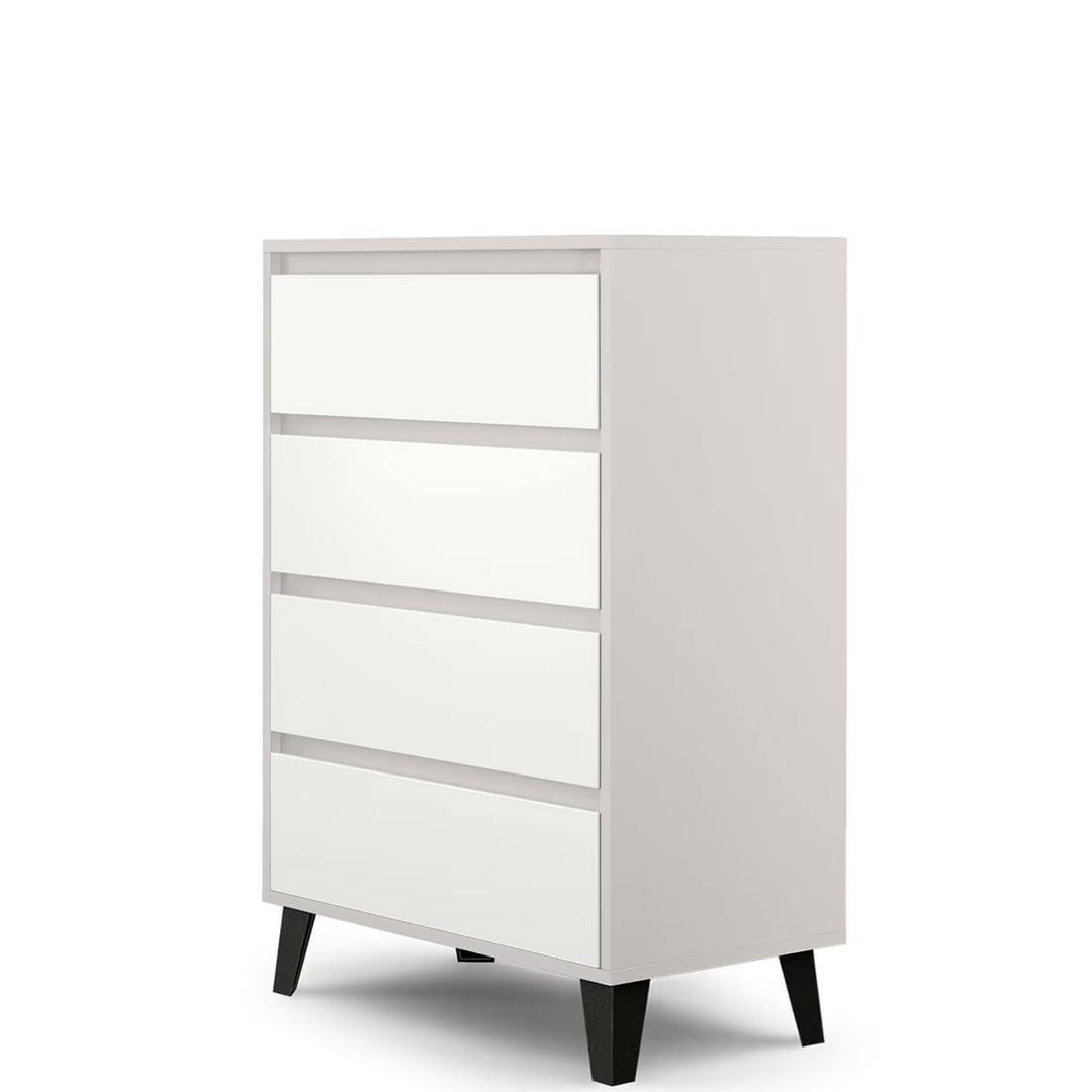Фото вигляду збоку комода BORG MEBELBOS 4S/70 кашемір / білий
