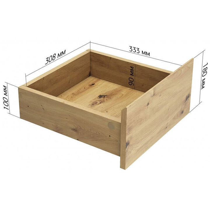 Фото розмірів шухляди комода BORG MEBELBOS 5S/40 дуб артизан