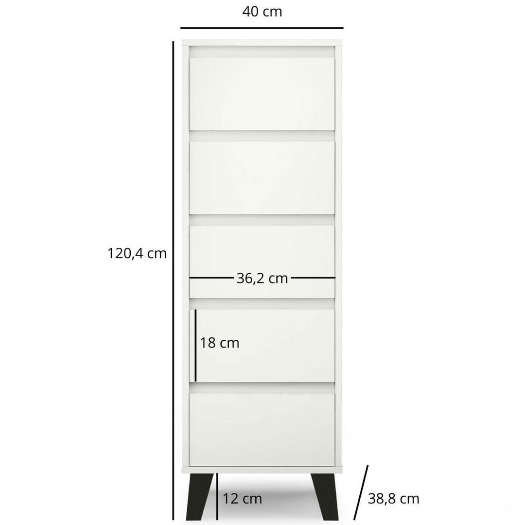 Фото розмірів білого комода BORG MEBELBOS 5S/40