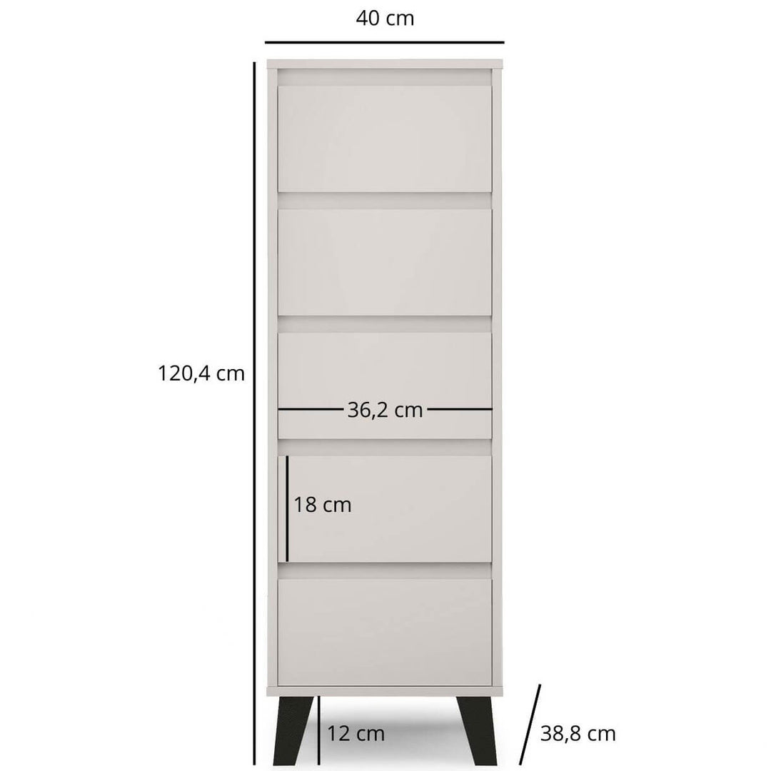 Фото розмірів комода BORG MEBELBOS 5S/40 кашемір