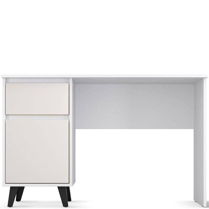 Фото письмового столу BORG MEBELBOS 1D1S/120 білий / кашемір з тумбою ліворуч