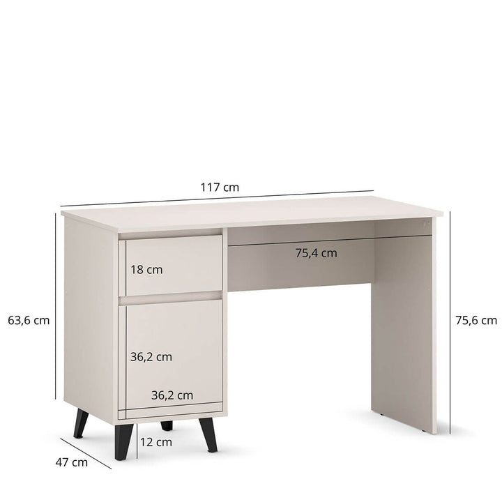 Фото розмірів  письмового столу BORG MEBELBOS 1D1S/120 кашемір