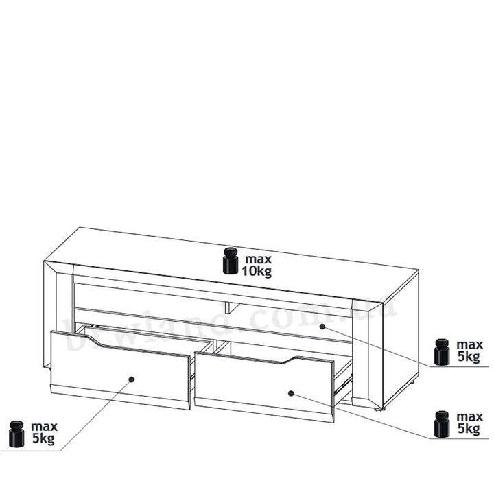 На фото схема наповнення тумби ТВ BRANDO LIVEO B1