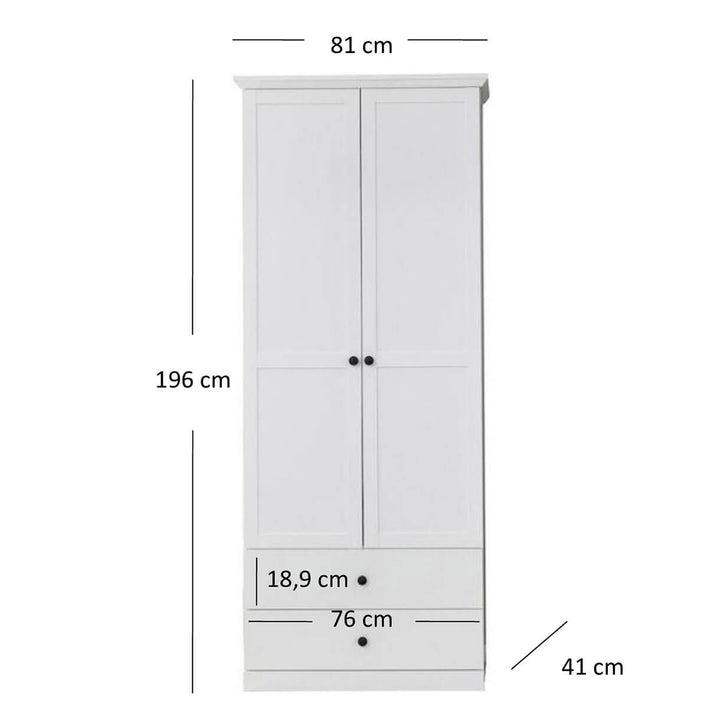 Фото розмірів шафи BRANDSON MEBELBOS 2D2S