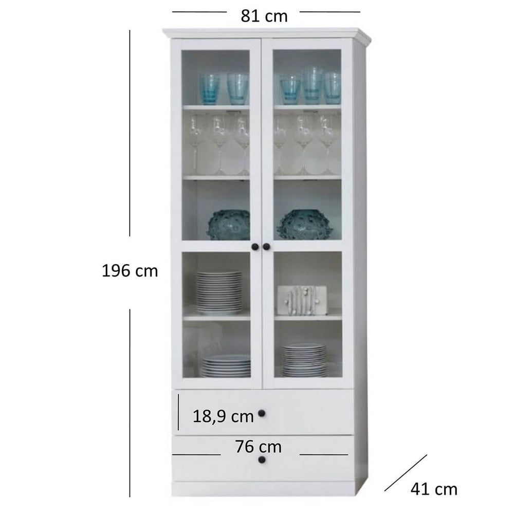 Фото розмірів вітрини BRANDSON MEBELBOS 2W2S