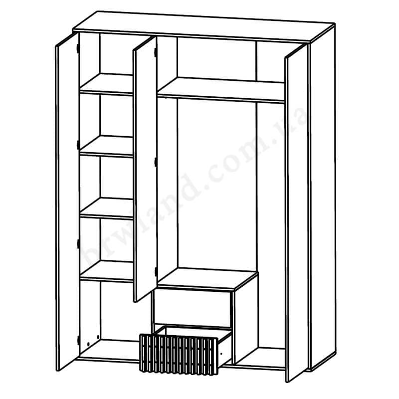 Фото схеми наповнення шафи спальні БРУС ГЕРБОР