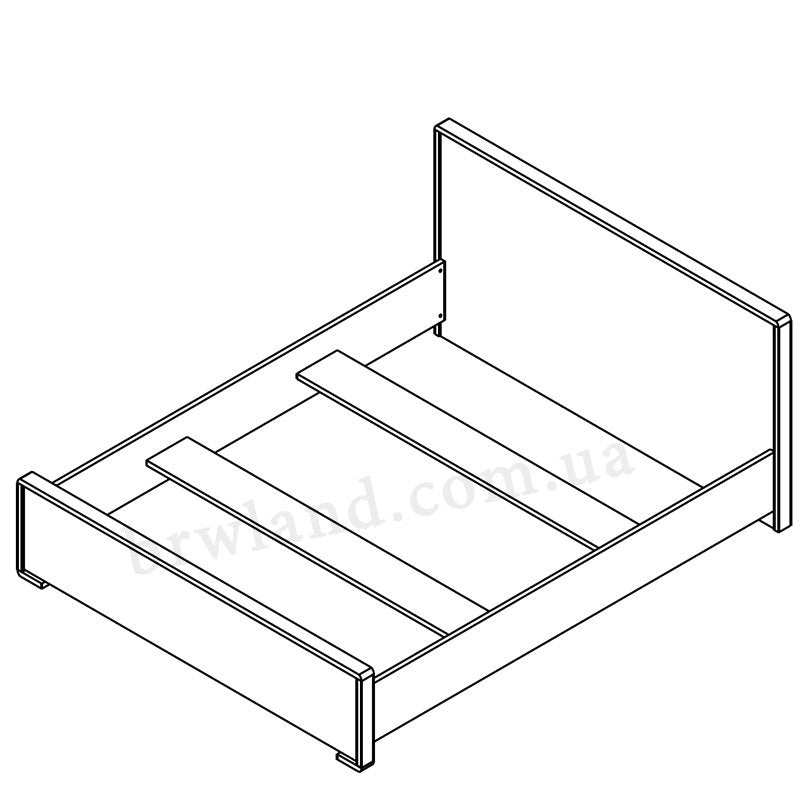 На фото схема ліжка (каркас) БУКА LOZ160 ГЕРБОР