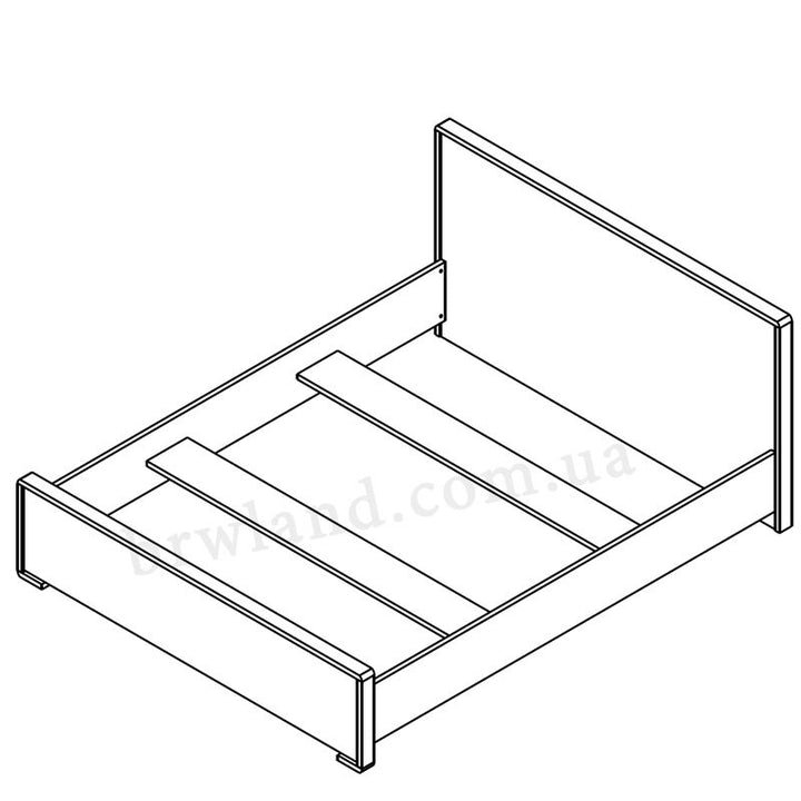 На фото схема ліжка (каркас) БУКА LOZ160 ГЕРБОР