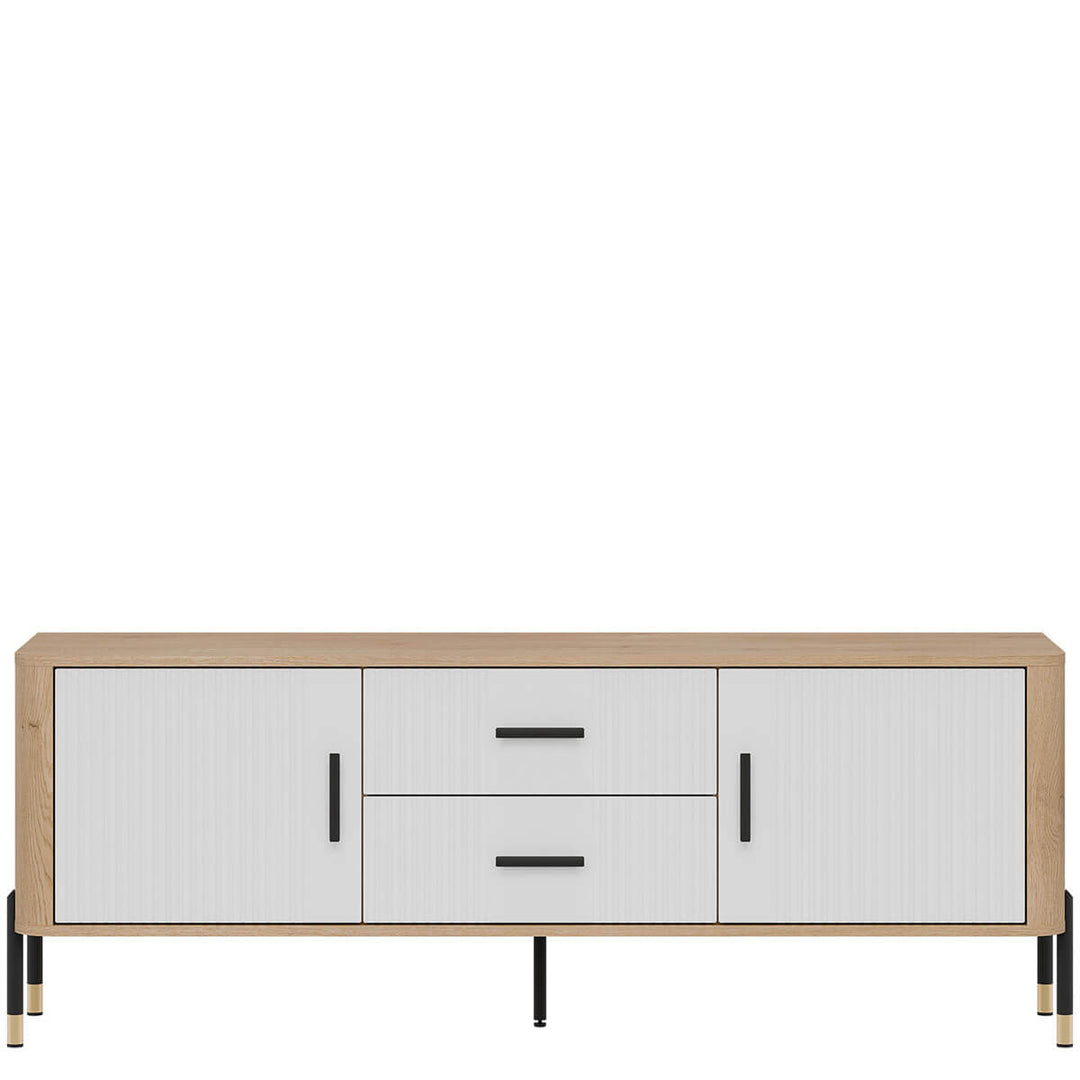 Фото тумби під телевізор DANTE LIVEO DT01 дуб кремона торро / білий / чорні ручки