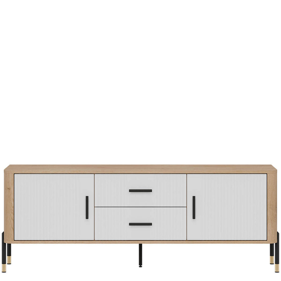 Фото тумби під телевізор DANTE LIVEO DT01 дуб кремона торро / білий / чорні ручки