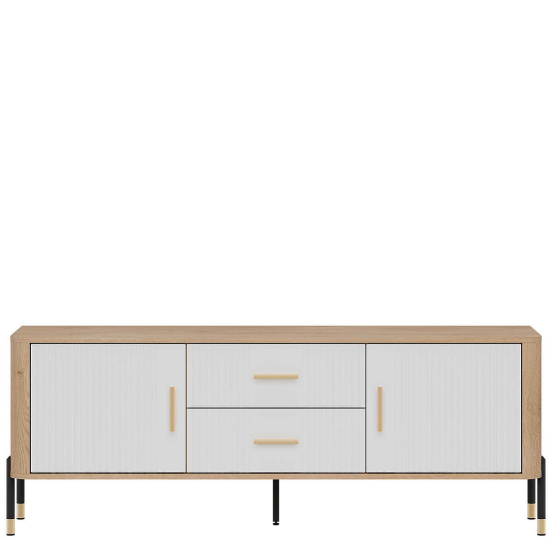 Фото тумби під телевізор DANTE LIVEO DT01 дуб кремона торро / білий / золоті ручки