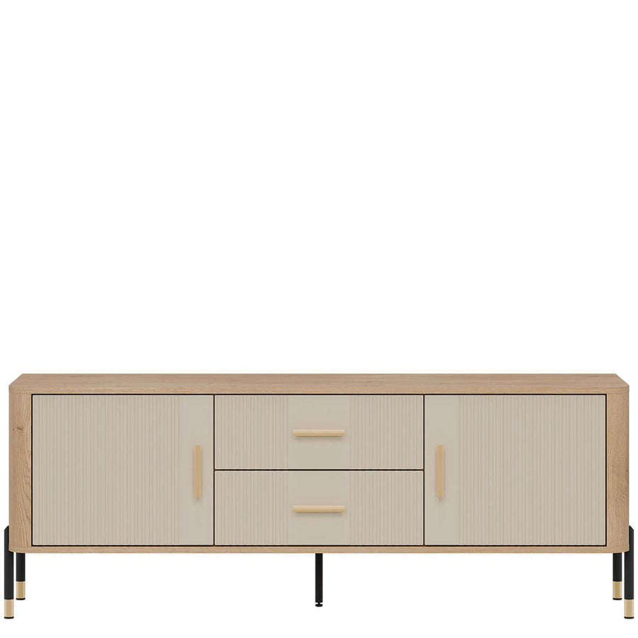 Фото тумби під телевізор DANTE LIVEO DT01 дуб кремона торро / кашемір / золоті ручки