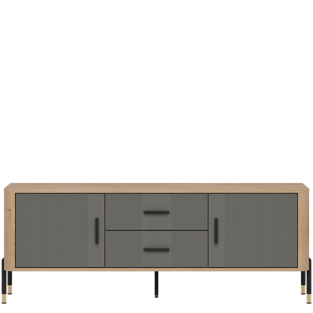 Фото тумби під телевізор DANTE LIVEO DT01 дуб кремона торро / сірий / чорні ручки