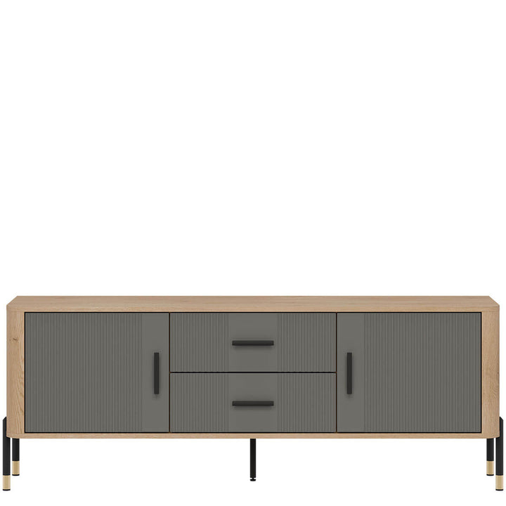 Фото тумби під телевізор DANTE LIVEO DT01 дуб кремона торро / сірий / чорні ручки