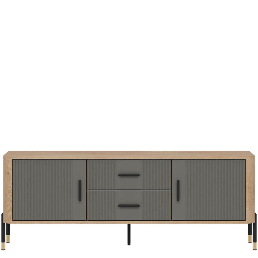 Фото тумби під телевізор DANTE LIVEO DT01 дуб кремона торро / сірий / чорні ручки