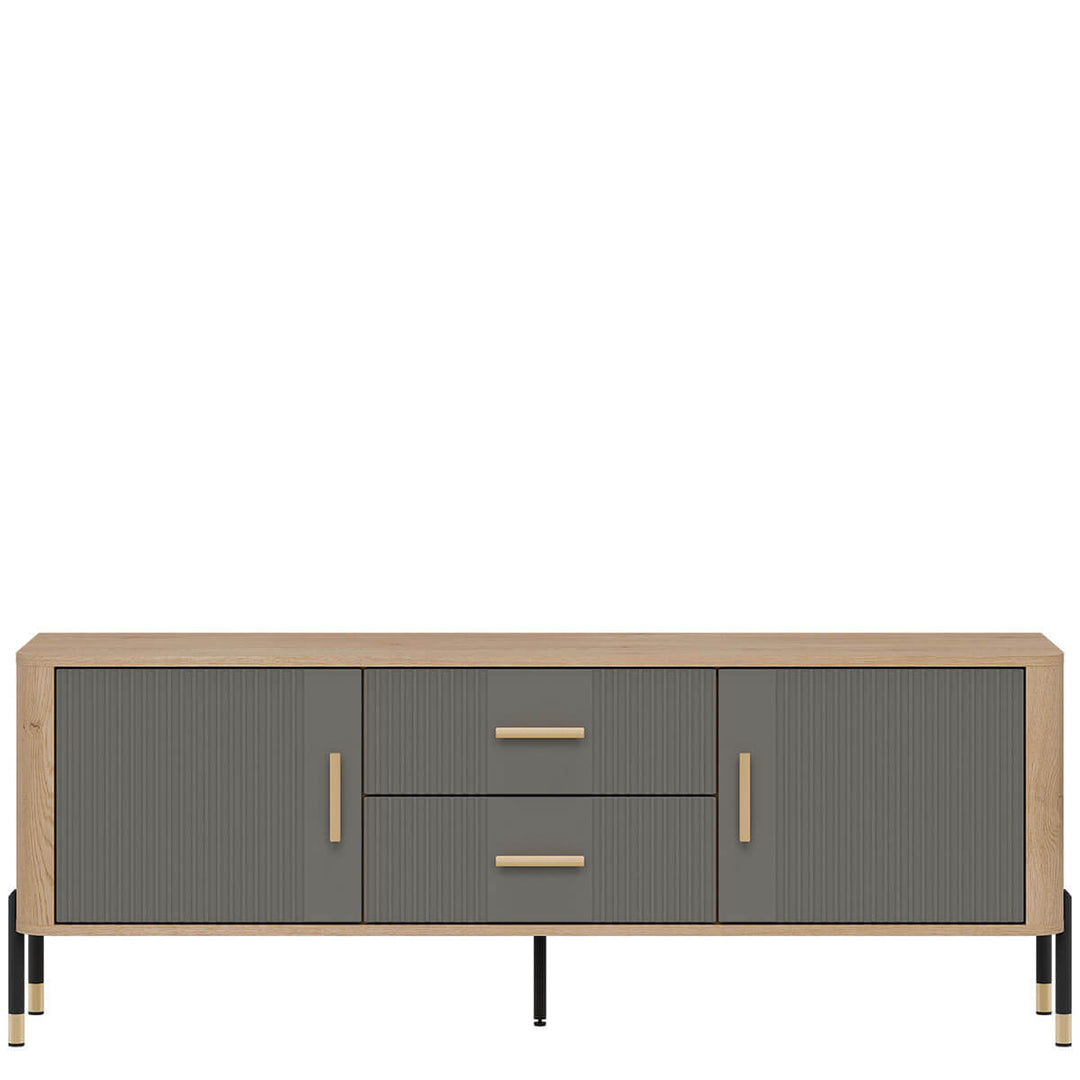 Фото тумби під телевізор DANTE LIVEO DT01 дуб кремона торро / сірий / золоті ручки