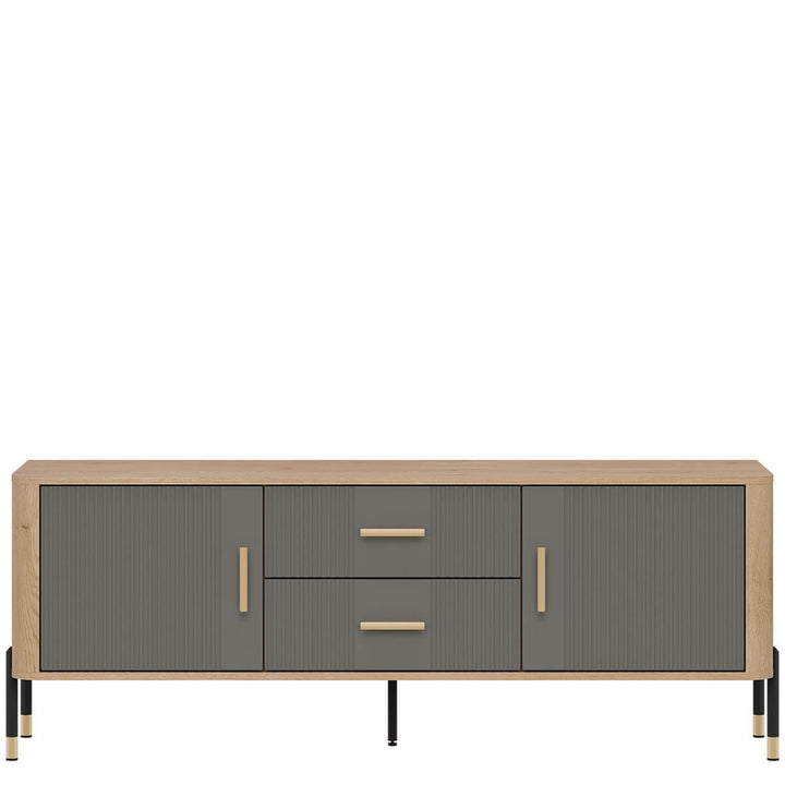 Фото тумби під телевізор DANTE LIVEO DT01 дуб кремона торро / сірий / золоті ручки