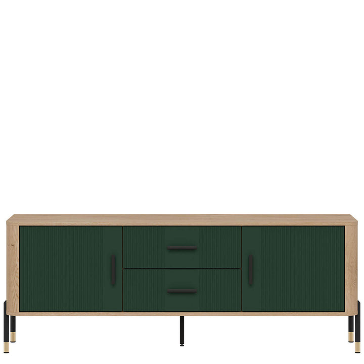 Фото тумби під телевізор DANTE LIVEO DT01 дуб кремона торро / зелений / чорні ручки