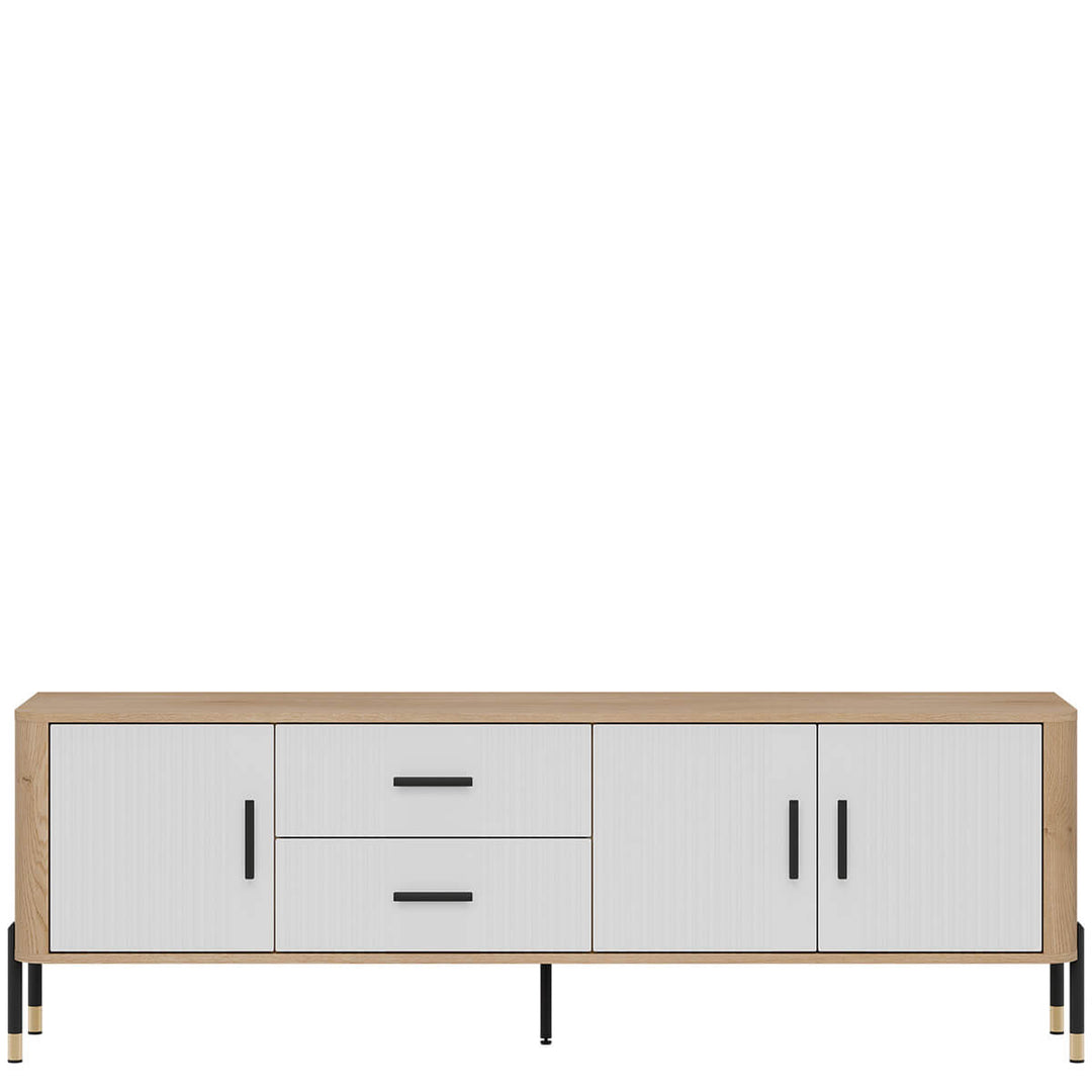 Фото тумби під телевізор DANTE LIVEO DT02 дуб кремона торро / білий / чорні ручки